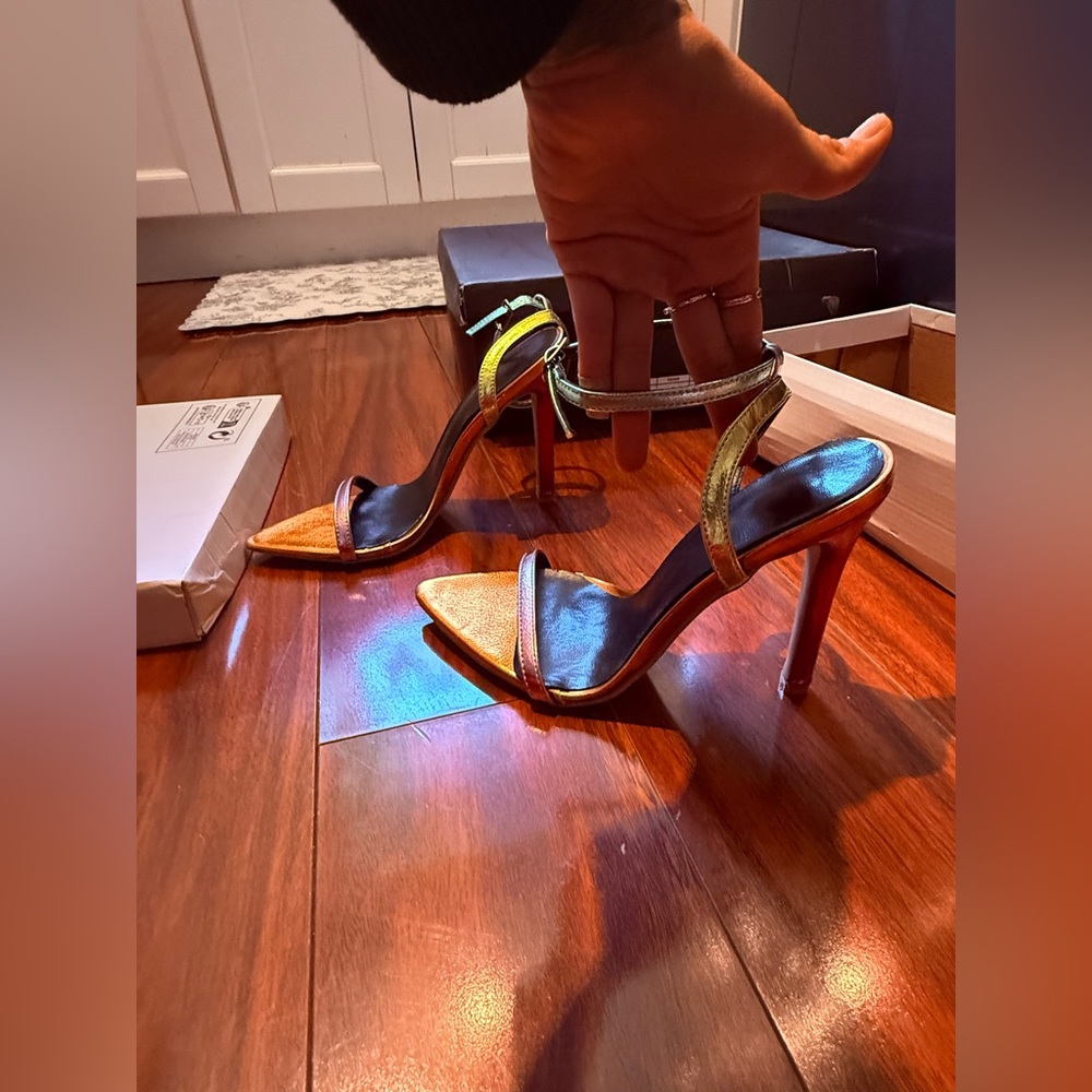 Iridescent Multicolor Stiletto Sandals - Women - Picture 5 of 9